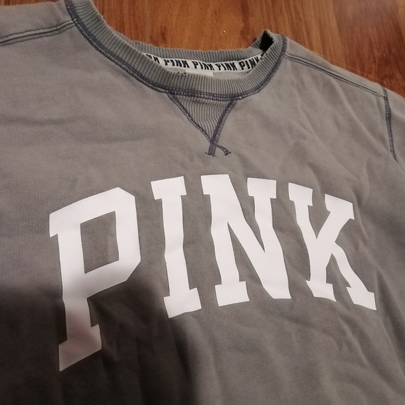 Distressed Pink Victoria Secret sweatshirt - Picture 3 of 4